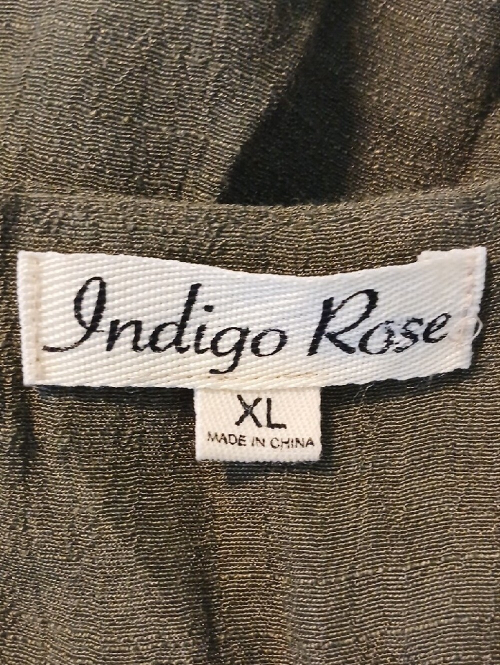 Indigo Rose "Olive Green" Crochet-Yoke Dress in Size XL - Picture 2 of 6